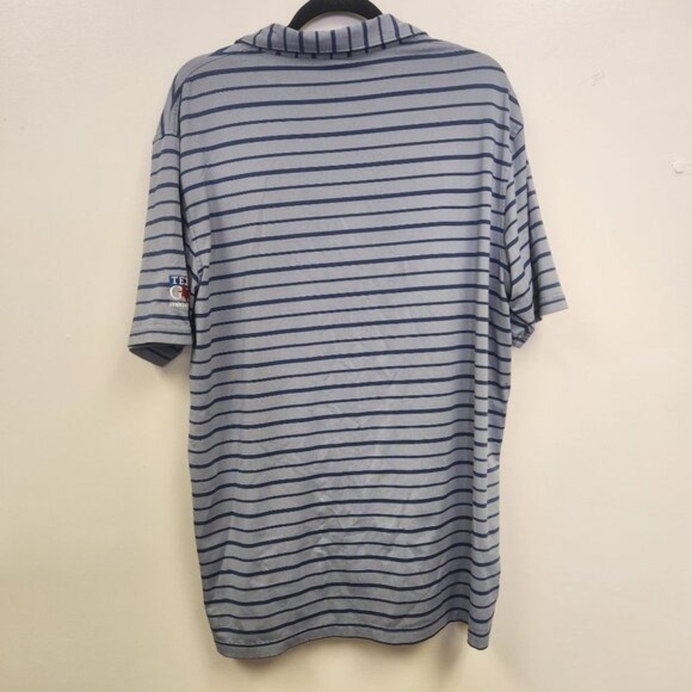 Peter Millar Men's L Polo Shirt Striped Golf Preppy Athletic L Blue Gray - Picture 2 of 7